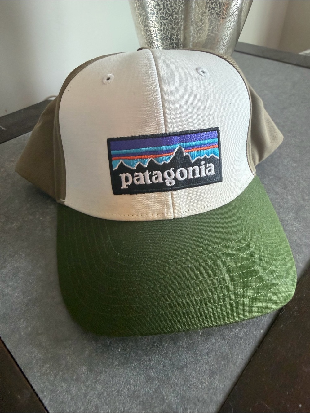 Patagonia Green and White Trucker Cap
